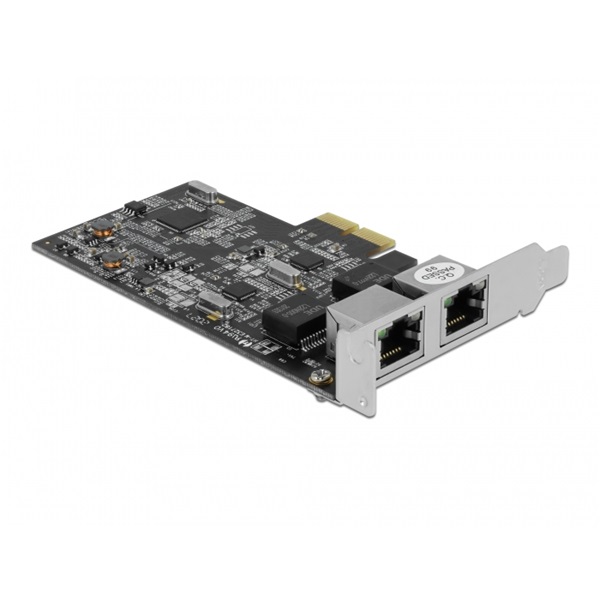 Delock 89530 2 portos 2,5Gbps Gigabit LAN PCI Express x2 hálózati kártya