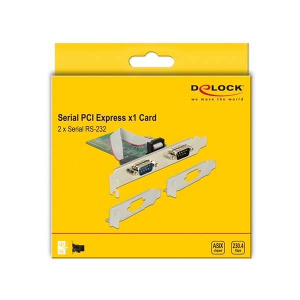 Delock 89555 2xSoros RS-232 PCI Expressz-kártya