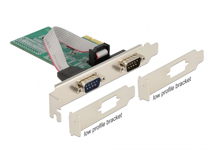 Delock 89555 2xSoros RS-232 PCI Expressz-kártya