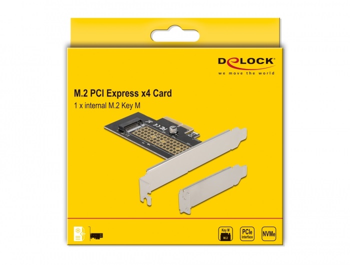 Delock 90047 M.2 NVMe M-key 80mm low profile PCI Express x4 adapter