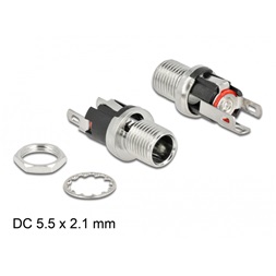 Delock 90056 5,5x2,1x12mm forrasztott foglalatfejes DC csatlakozó