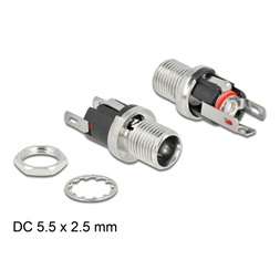 Delock 90057 5,5x2,5x12mm forrasztott foglalatfejes DC csatlakozó