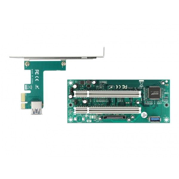 Delock 90066 2xPCI 32 Bit 60cm-es USB kábel csatlakozású PCI Express x1 Riser kártya