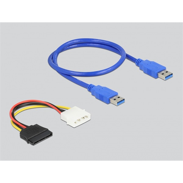 Delock 90066 2xPCI 32 Bit 60cm-es USB kábel csatlakozású PCI Express x1 Riser kártya