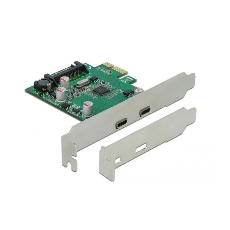 Delock 90493 PCI Express x1 kártya - 2 x külső SuperSpeed USB (USB 3.2 Gen 1) USB Type-C hüvely