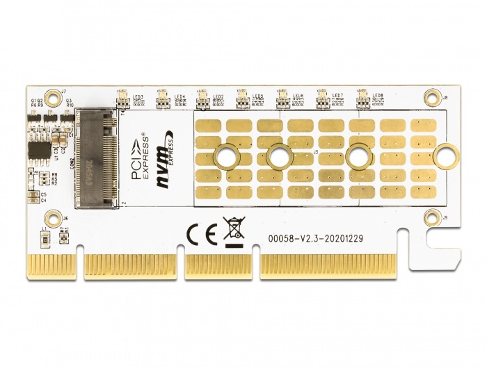 Delock 90566 1xNVMe M.2 M-key RGB LED-es PCI Express x16 kártya