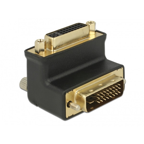 Delock 65866 Adapter DVI 24+1 dugó > DVI 24+5 90 fokban ívelt hüvely
