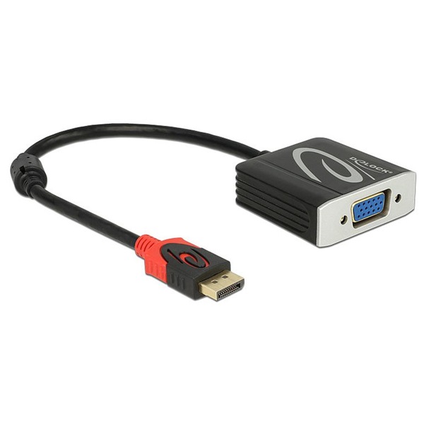 Delock 62967 Adapter Displayport 1.2-dugós csatlakozó > VGA-csatlakozóhüvely fekete
