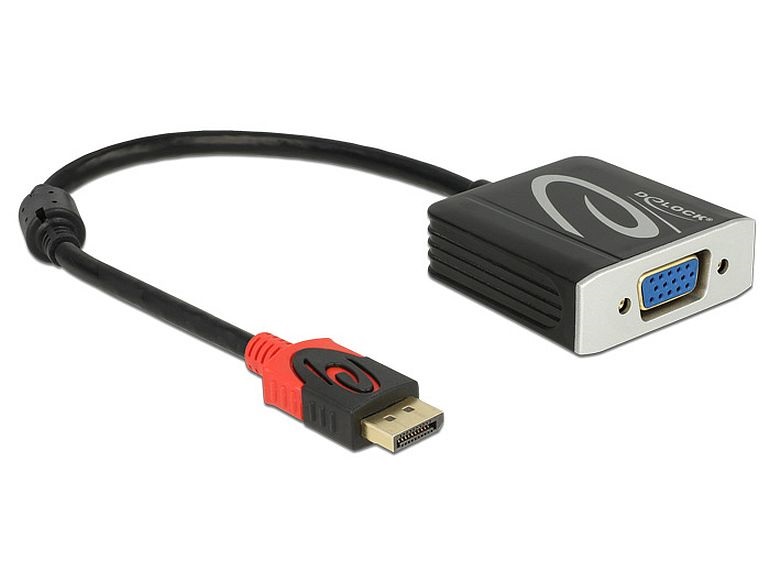 Delock 62967 Adapter Displayport 1.2-dugós csatlakozó > VGA-csatlakozóhüvely fekete