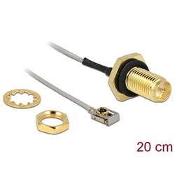 Delock 89928 Antenna kábel RP-SMA anya válaszfali csatlakozóval apa MHF I LK-dugó 1.13 20 cm