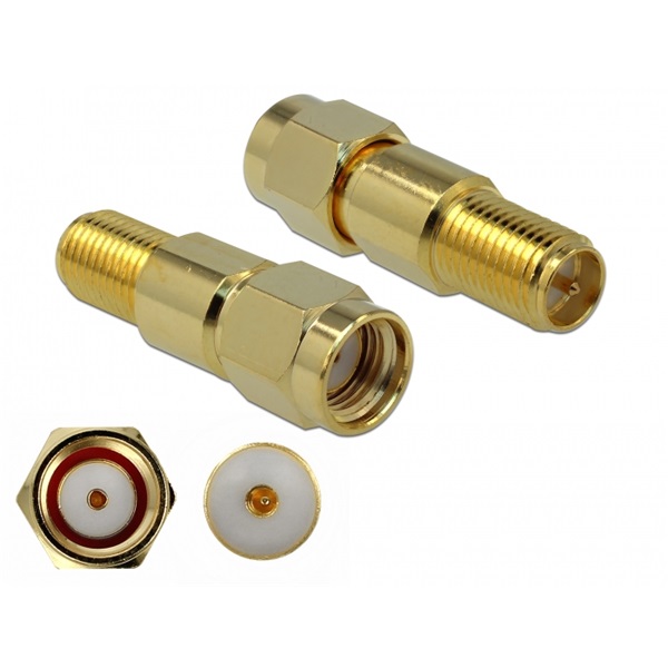 Delock 89993 Átalakító RP-SMA apa RP-SMA anya 3 GHz