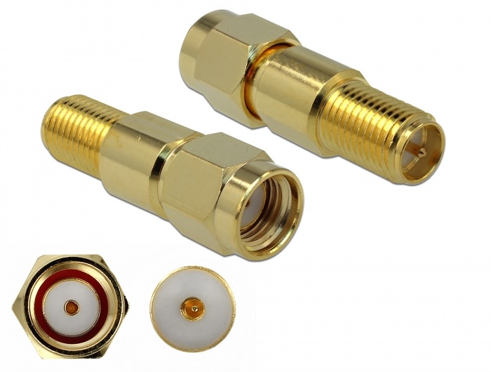 Delock 89993 Átalakító RP-SMA apa RP-SMA anya 3 GHz