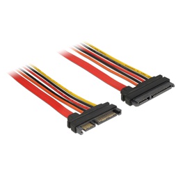 Delock 84917 Bovítokábel, SATA, 6 Gb/s, 22 tus csatlakozó > SATA 22 tus aljzat (3,3 V + 5 V + 12 V), 10 cm