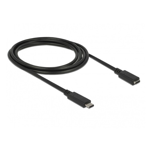 Delock 85542 Bovítokábel SuperSpeed USB (USB 3.1 Gen 1) USB Type-C dugó > hüvely, 3 A, 2,0 m, fekete