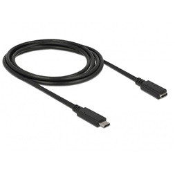 Delock 85542 Bovítokábel SuperSpeed USB (USB 3.1 Gen 1) USB Type-C dugó > hüvely, 3 A, 2,0 m, fekete