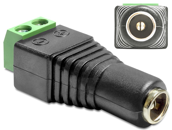 Delock 65485 DC 2.5 x 5.5 mm anya > Terminal Block 2 pin adapter