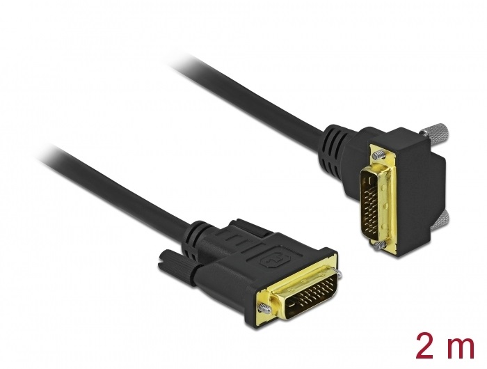 Delock 85894 DVI kábel 24+1 apa - 24+1 apa hajlított 2 m