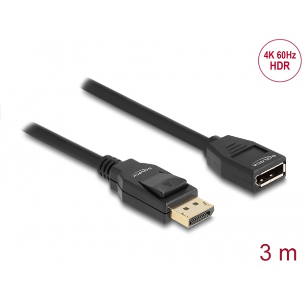 Delock 80003 DisplayPort 1.2 hosszabbító kábel 4K 60 Hz 3 m