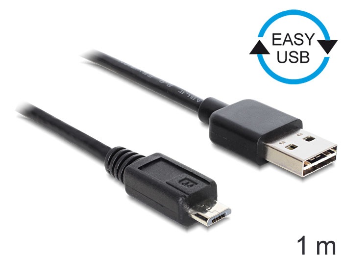 Delock 83366 EASY-USB 2.0 -A apa > USB 2.0 micro-B apa 1 m kábel