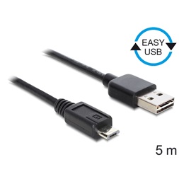 Delock 83369 EASY-USB 2.0 -A apa > USB 2.0 micro-B apa 5 m kábel