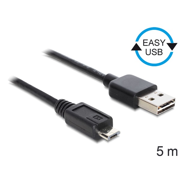 Delock 83369 EASY-USB 2.0 -A apa > USB 2.0 micro-B apa 5 m kábel