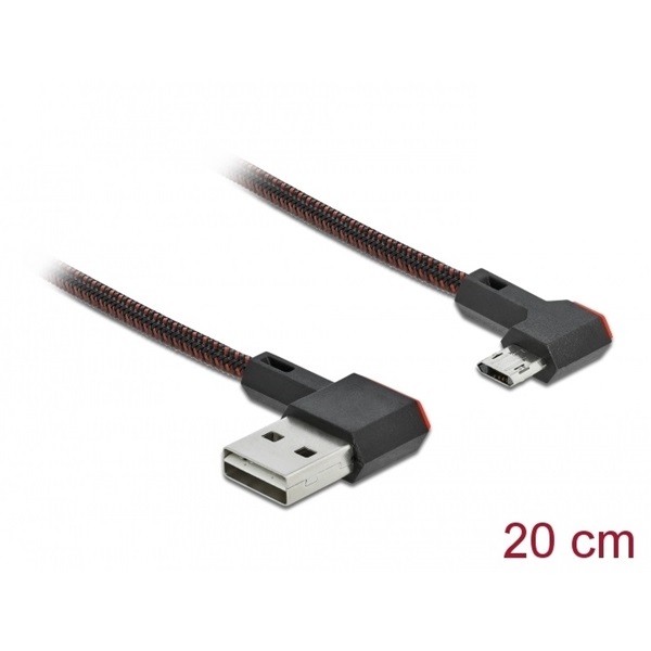 Delock 85269 EASY-USB 2.0 kábel A-típusú csatlakozódugó - EASY-USB Micro-B típusú csatlakozódugó, ívelt ba