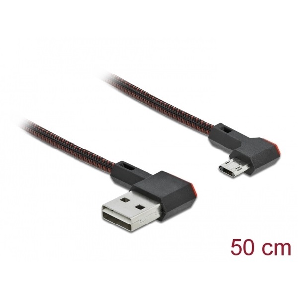 Delock 85270 EASY-USB 2.0 kábel A-típusú csatlakozódugó - EASY-USB Micro-B típusú csatlakozódugó, ívelt ba