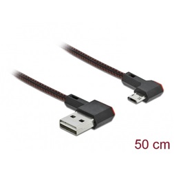 Delock 85270 EASY-USB 2.0 kábel A-típusú csatlakozódugó - EASY-USB Micro-B típusú csatlakozódugó, ívelt ba