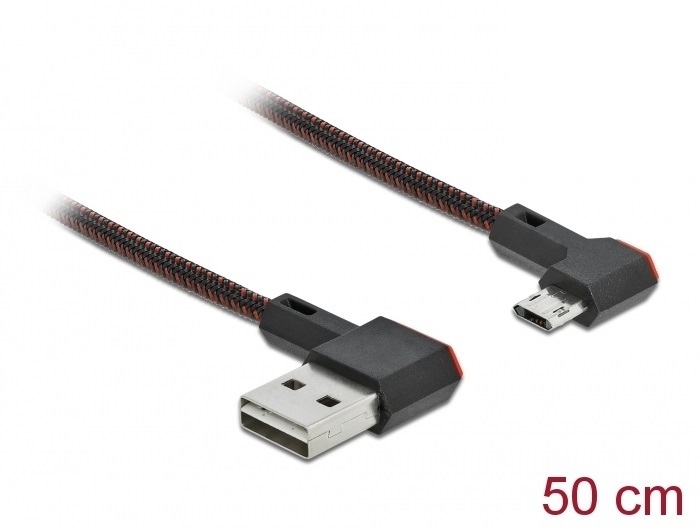 Delock 85270 EASY-USB 2.0 kábel A-típusú csatlakozódugó - EASY-USB Micro-B típusú csatlakozódugó, ívelt ba