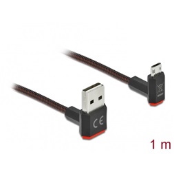 Delock 85266 EASY-USB 2.0 kábel A-típusú csatlakozódugó - EASY-USB Micro-B típusú csatlakozódugó, ívelt fe
