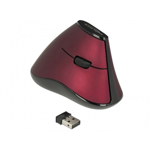 Delock 12528 Ergonomic függőleges optikai egér 5-gombos egér 2.4 GHz vezetéknélküli