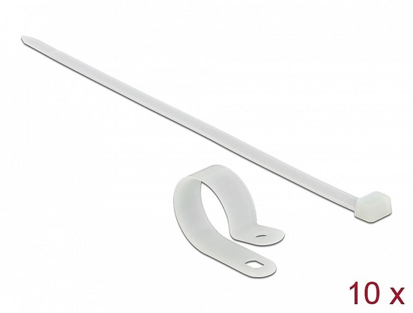 Delock 18875 Fehér színű, összekapcsoló pánt készlet 25,4 mm H 300 x Sz 7,2 mm kábelekkel