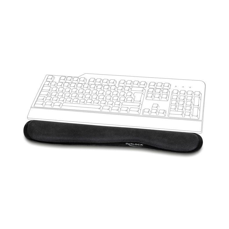 Delock 12558 Fekete csuklótámasz billentyuzethez vagy laptophoz