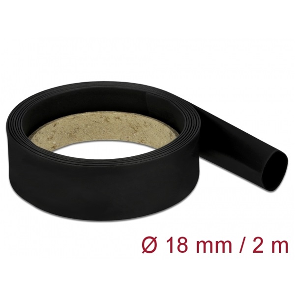 Delock 18984 Fekete zsugorcső 2 m x 18 mm