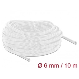 Delock 20693 Fonott kábelharisnya nyújtható 10 m x 6 mm fehér