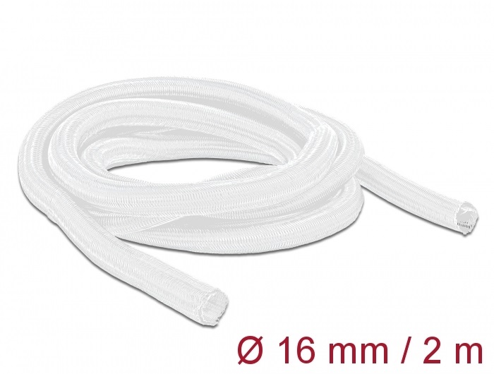 Delock 20699 Fonott kábelharisnya önzáródó 2 m x 16 mm fehér