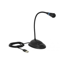 Delock 65871 Gégecsöves USB mikrofon talppal és némító, valamint be / ki kapcsoló gombbal