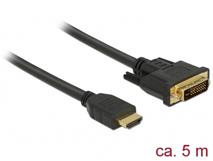 Delock 85656 HDMI - DVI 24+1 kétirányú kábel 5 m