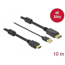 Delock 85968 HDMI    DisplayPort-kábel 4K 30 Hz 10 m