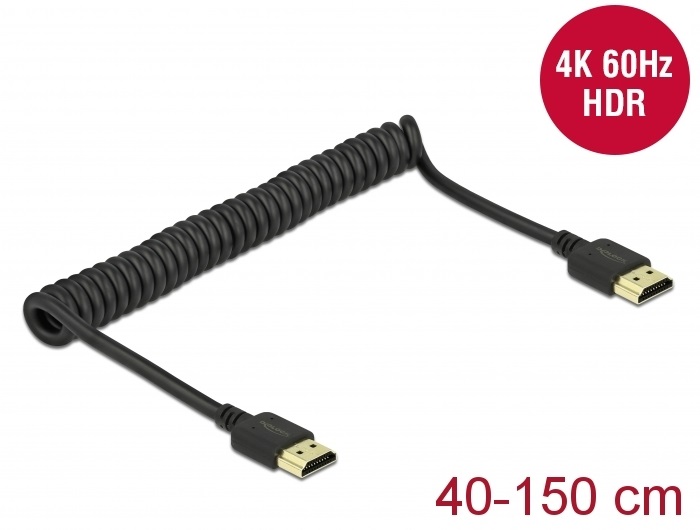 Delock 84967 HDMI feltekert kábel 4K 60 Hz