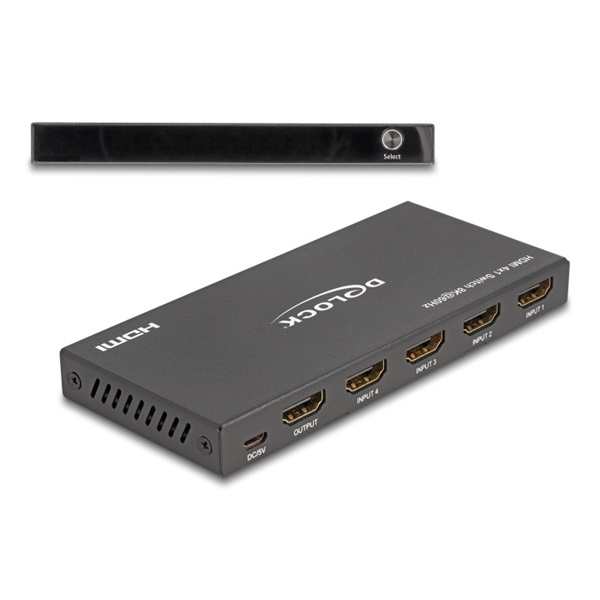 Delock 18604 HDMI kapcsoló 4 x HDMI bemenet - 1 x HDMI kimenet 8K 60 Hz