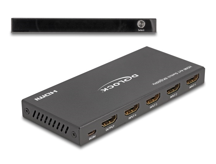 Delock 18604 HDMI kapcsoló 4 x HDMI bemenet - 1 x HDMI kimenet 8K 60 Hz