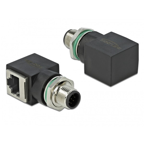Delock 66315 Hálózati adapter M12 8 tűs A-kódolt adugó - RJ45 anya