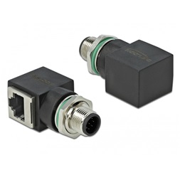 Delock 66315 Hálózati adapter M12 8 tűs A-kódolt adugó - RJ45 anya