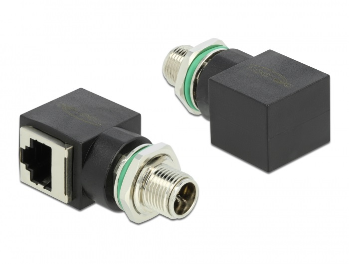 Delock 66565 Hálózati adapter M12 8 tűs X-kódolt adugó - RJ45 anya