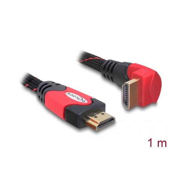 Delock 82685 High Speed HDMI Ethernet kábel, A-A apa/apa 1,0m hajlított