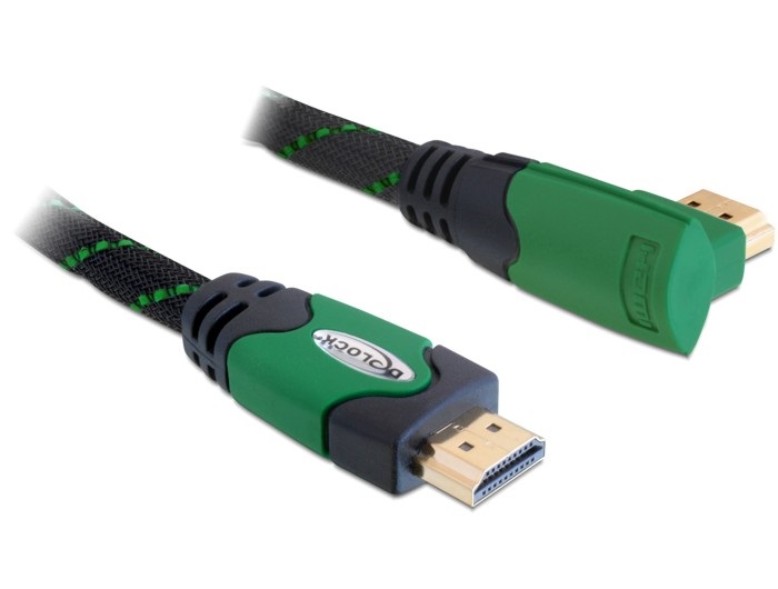 Delock 82951 High Speed HDMI-kábel típusú Ethernet   HDMI A dugós > HDMI A dugós derékszögű 4K 1 m