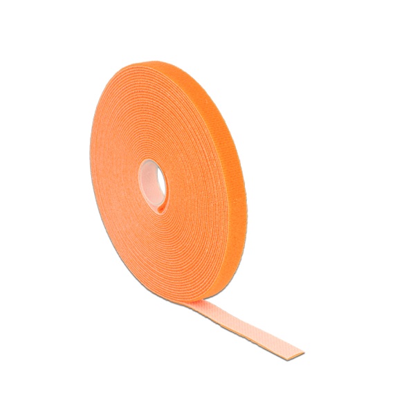 Delock 18744 Hurkolható rögzítok, 10 m x 13 mm (H x Sz) tekercs, narancssárga