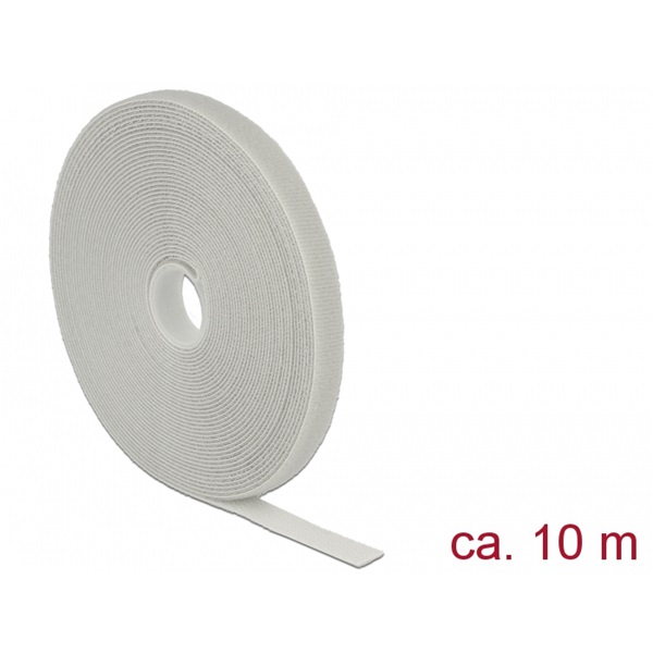Delock 18277 Hurkolható rögzítők, 10 m x 13 mm (H x Sz) tekercs, szürke