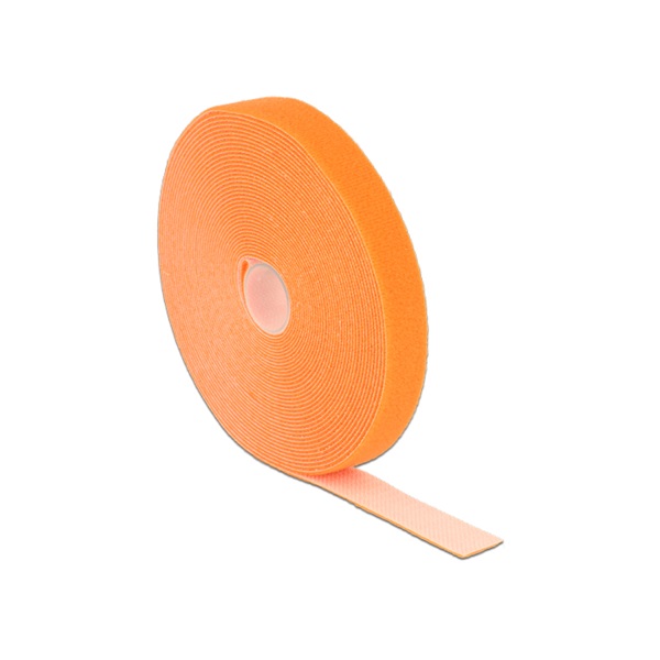 Delock 18748 Hurkolható rögzítok, 10 m x 20 mm (H x Sz) tekercs, narancssárga